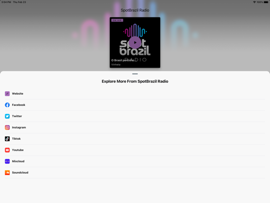 SpotBrazil Radio iPad screenshot 3 - Music app
