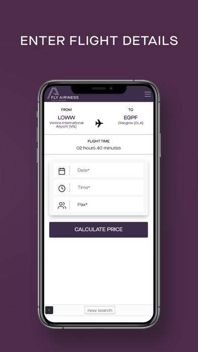FLY AIRINESS Jet Charter Screenshot
