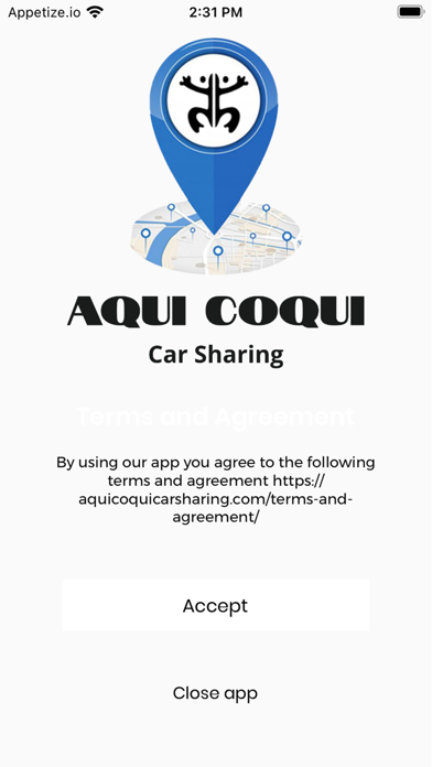 Aqui Coqui Car Sharing Screenshot