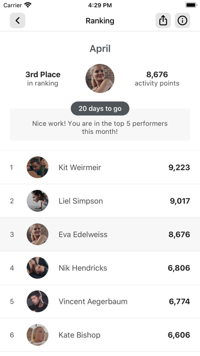 Alfa Fitness. Screenshot