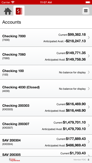 URB Business Mobile Banking Screenshot