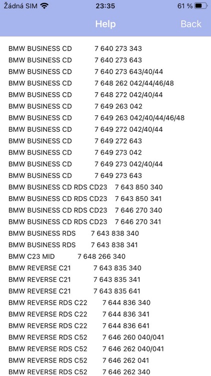 RADIO CODE for BMW BUSINESS