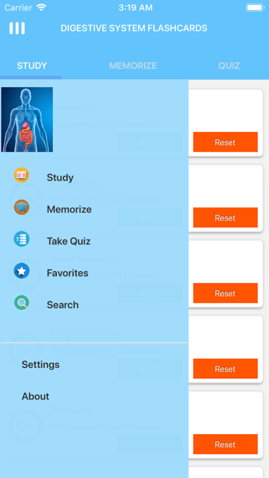 Screenshot #1 pour Digestive System Study Cards