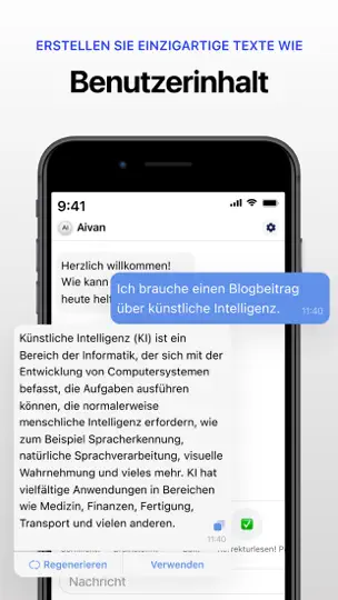 Screenshot von AI Chat & Essay Writer - Aivan auf dem iPhone 2