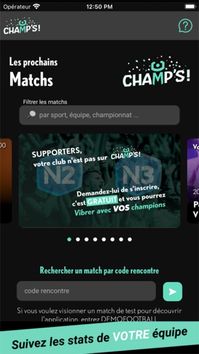 Champ'S - Live sport amateur Screenshot