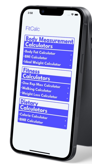 FitCalc - Fitness Calculator Screenshot