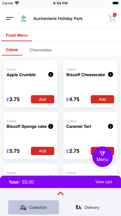Auchenlarie Ordering Screenshot