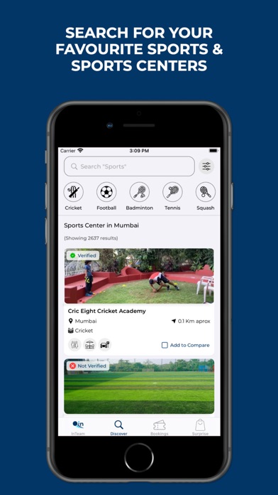 InTeam Sports App Screenshot