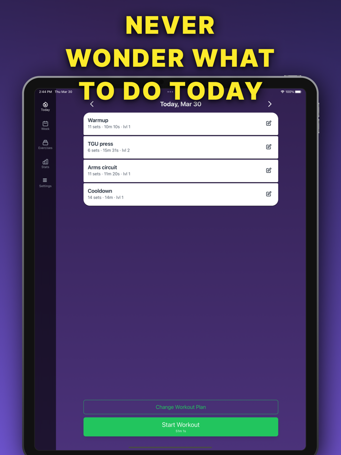 YAWPlan – workout planner