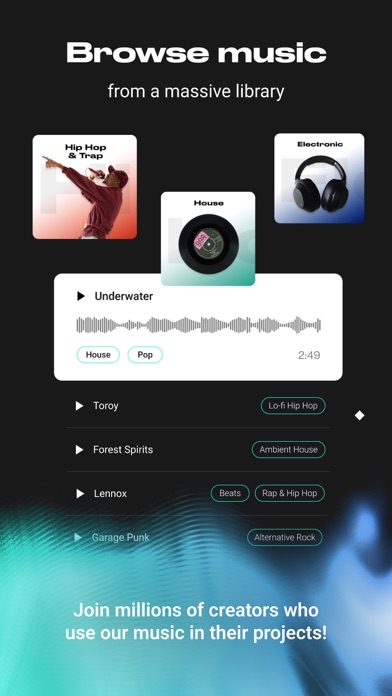 Loudly Royalty Free Music Screenshot