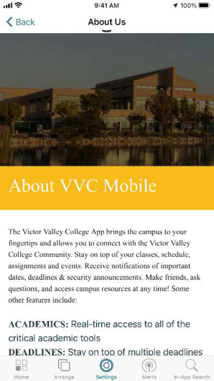 VictorValleyCollege Mobile App