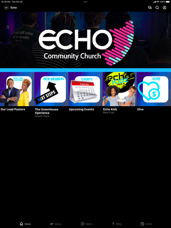 Echo Community Church iPad screenshot 1 - Education app