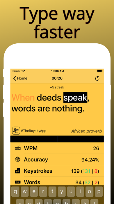 Screenshot #1 pour Typing Practice - Royalty