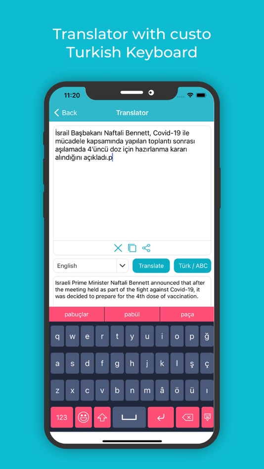 #3. Turkish Keyboard : Translator (iOS) Podle: Rushikesh Trivedi