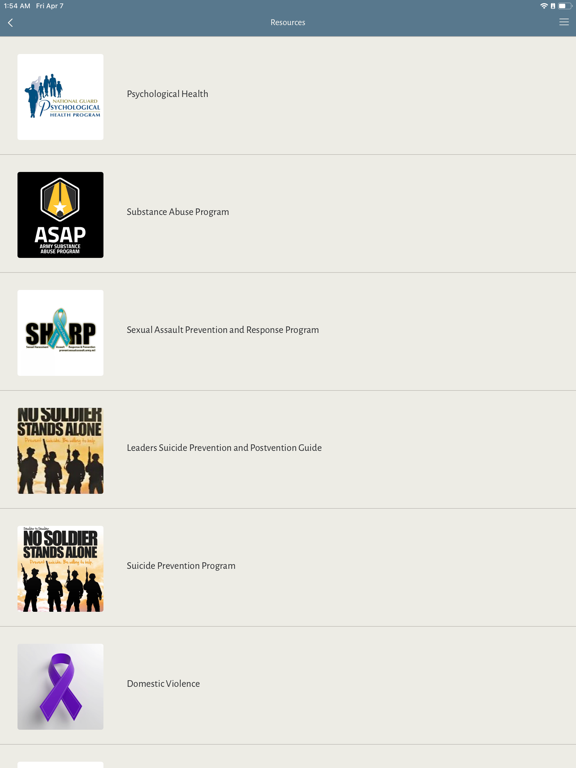 AZNG Soldier Family Resources iPad screenshot 2 - Lifestyle app