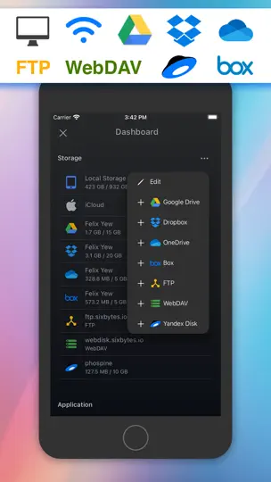Скриншот Phone Drive Pro облачный диск на iPhone 1