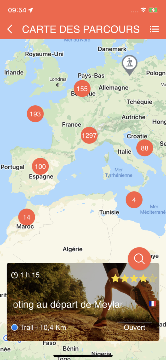 Mhikes geo-guided hikes.