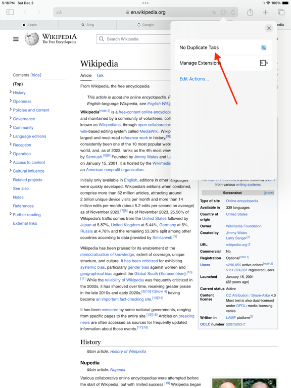 Screenshot #4 pour No Duplicate Tabs