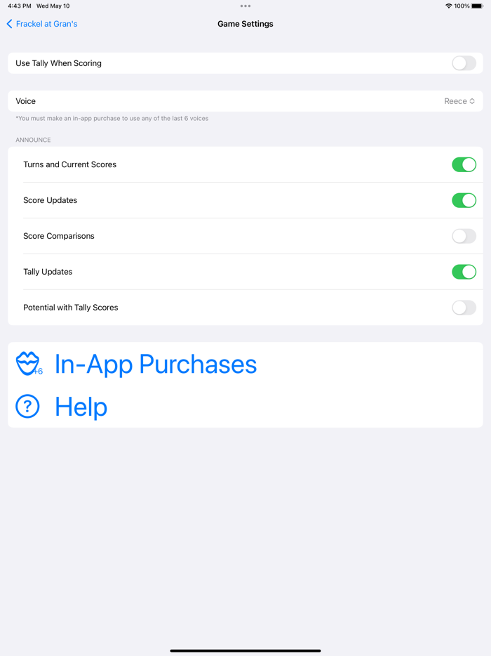 Talking Score Keeper