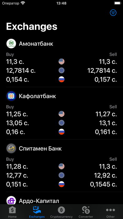 Курсы валют Таджикистана Screenshot