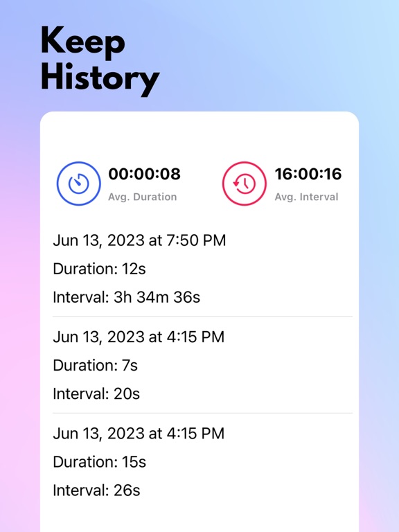 Contraction Tracker - Timer iPad screenshot 6 - Medical app