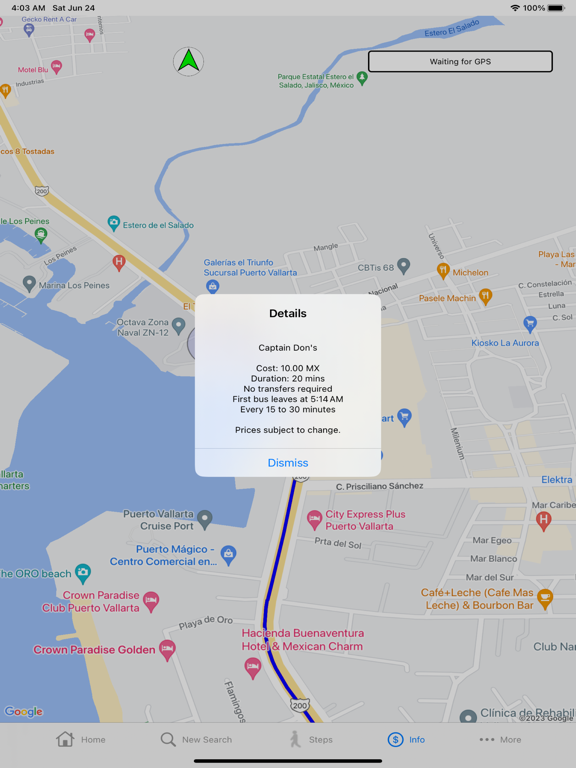 BusVallarta iPad screenshot 4 - Navigation app