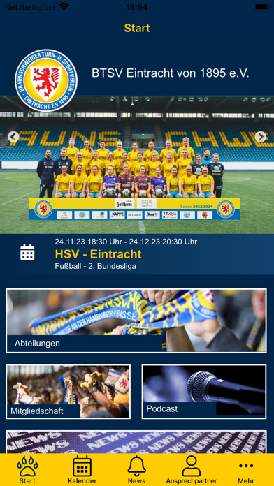 BTSV Eintracht von 1895 e.V. Screenshot