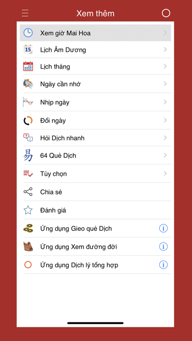 Lịch Việt - Mai Hoa Dịch Screenshot