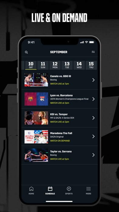 DAZN: Stream Live Sports Screenshot