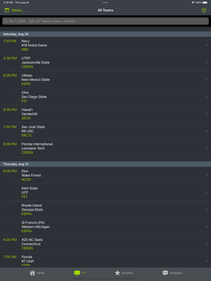 College Football Schedules 23