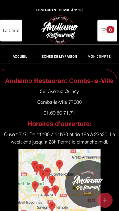 Andiamo Restaurant Combs-Ville Screenshot