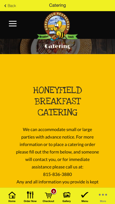Honeyfield Restaurant Screenshot