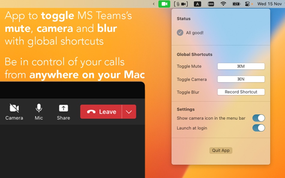 #1. Muteem - controls for Teams (macOS) 由: Andrei Borodin