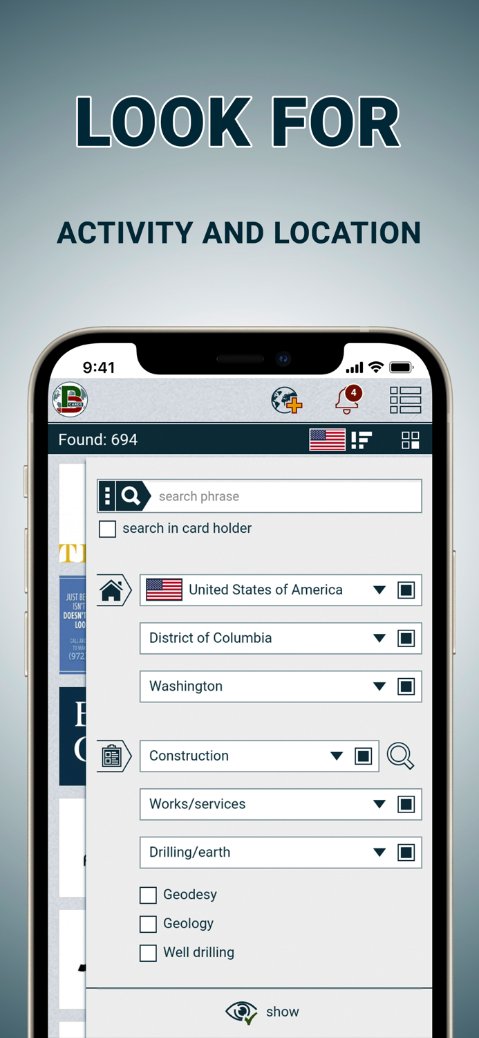 MyBP business cards organizer