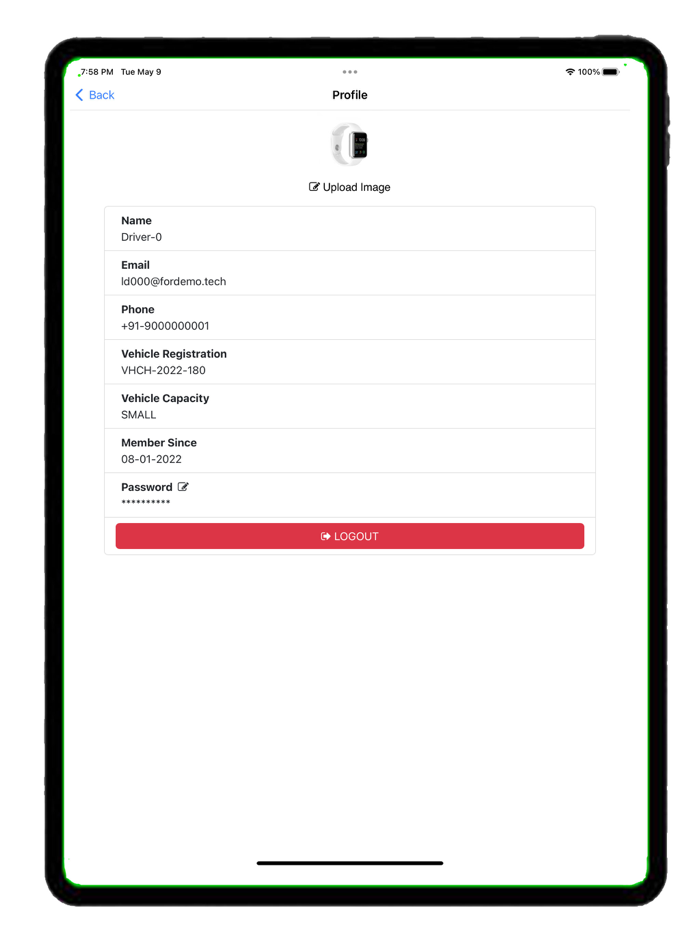 Driver App View