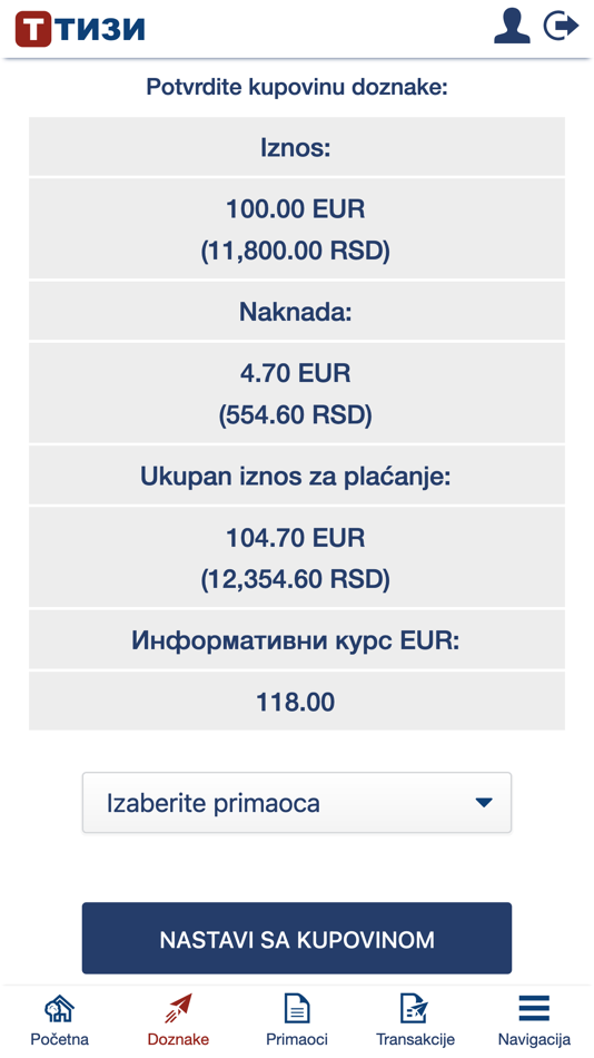 #6. TIZI - Transfer novca u Srbiju (iOS) 由: BANKA POSTANSKA STEDIONICA AD BEOGRAD