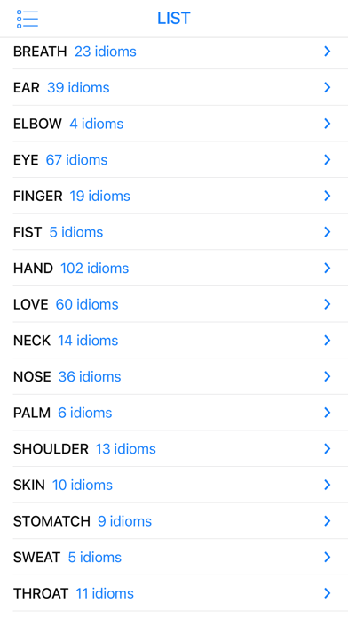 Body & Love idioms Screenshot