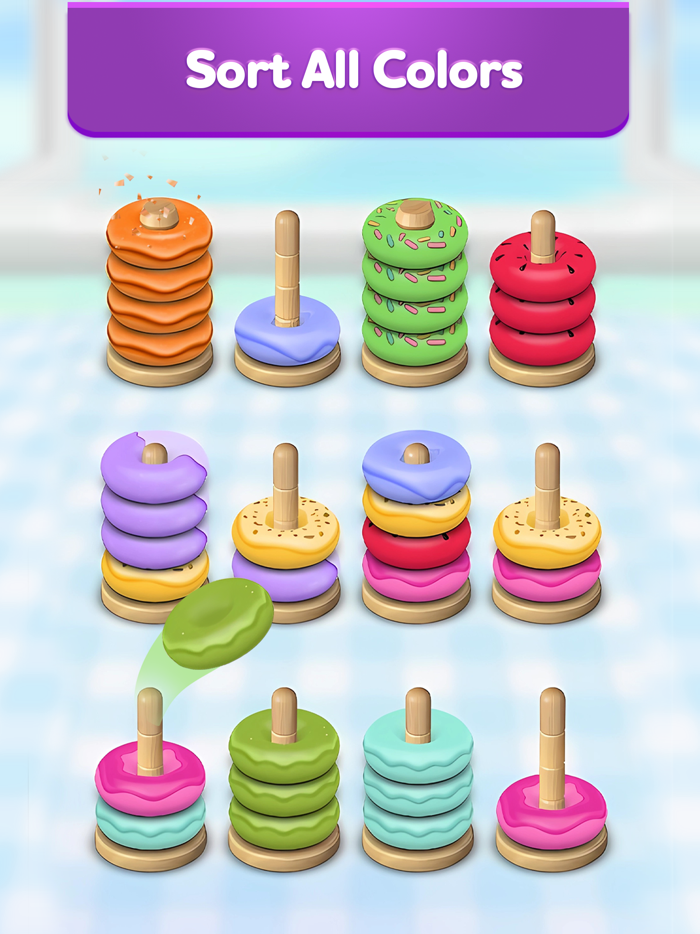 Hoop Stack 3D - Color Sort