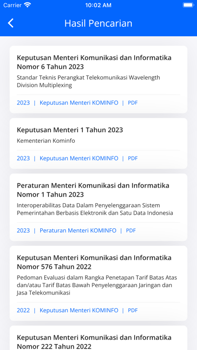 JDIH Kemkominfo Screenshot