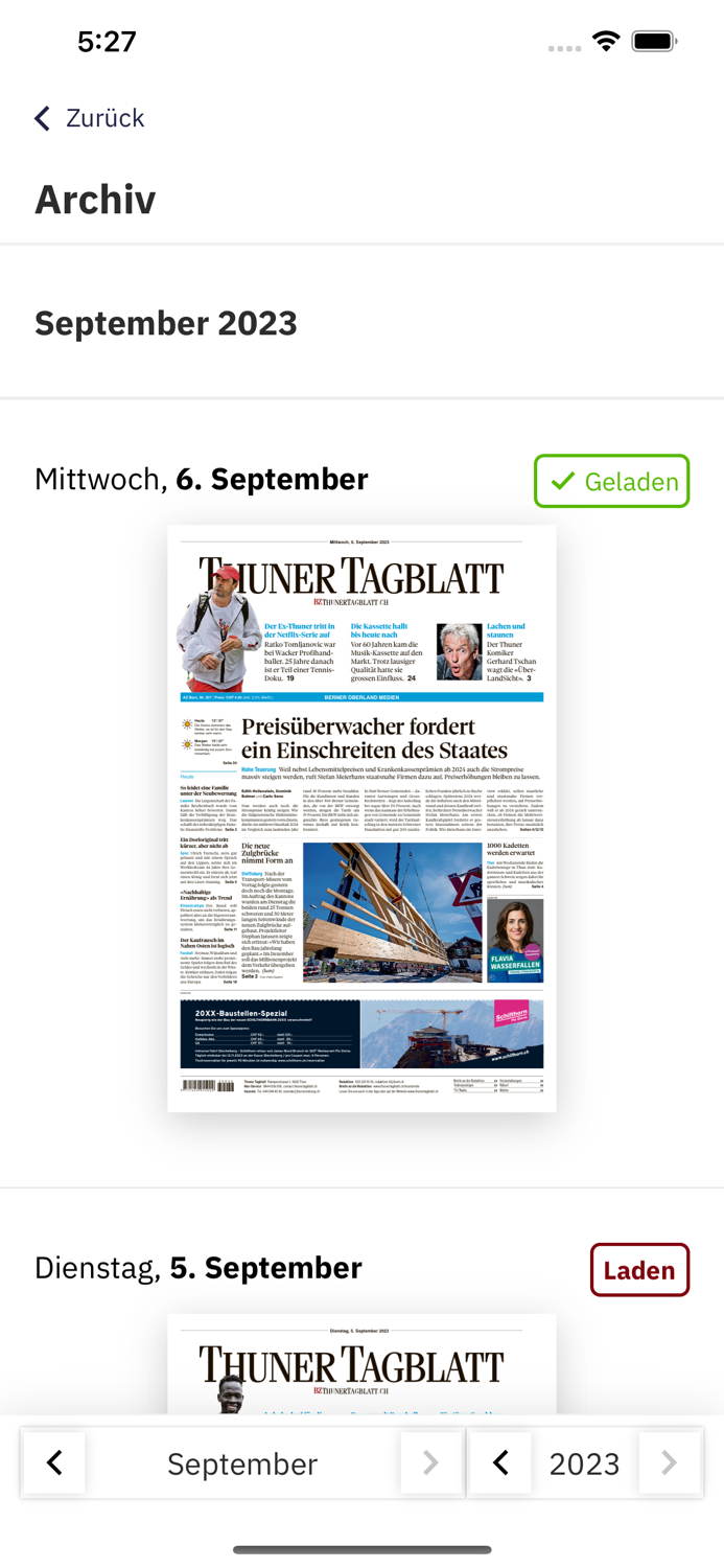 BZ Thuner Tagblatt E-Paper