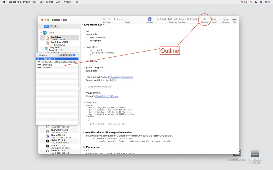 #4. Second Notes (macOS) By: Goldbug Software