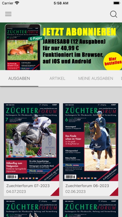 Züchterforum E-Paper Screenshot