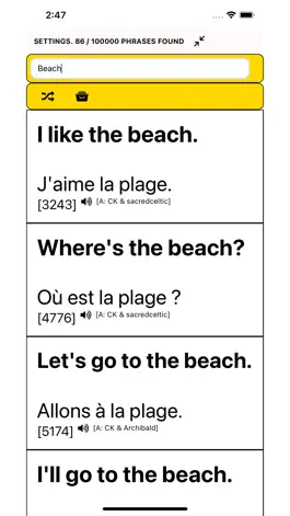 Game screenshot Speak French - 100,000 Phrases mod apk