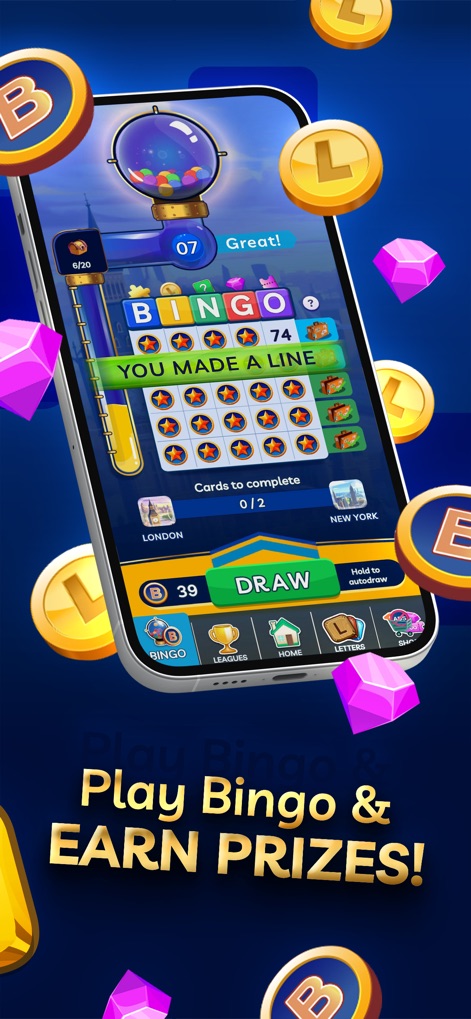 Lingo - official word game - Users can explore the integrated Bingo game, completing cards to earn progress towards prize cases and unlock global city locations.