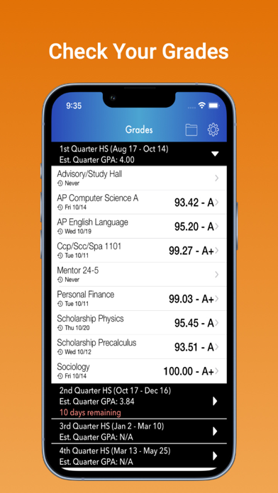 Student Grades Screenshot