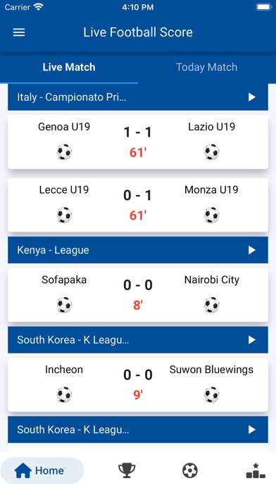 Football Live Scores. Screenshot