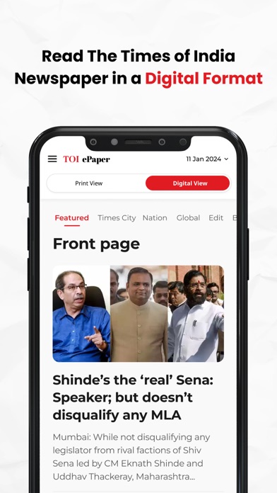 Times of India Newspaper App Screenshot