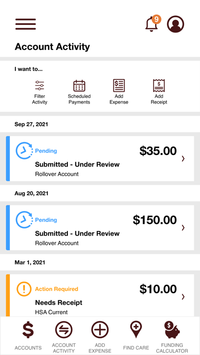 BMA Health Spending Account Screenshot