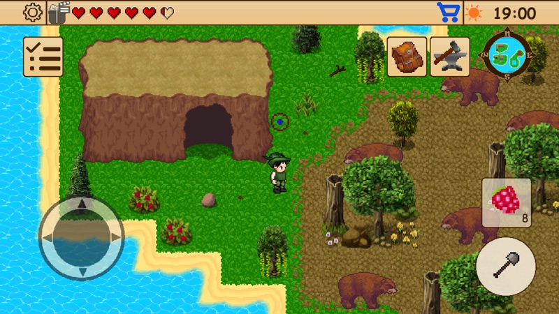 Survival RPG 1:逃げる・無人 島・宝 島・2D screenshot 1