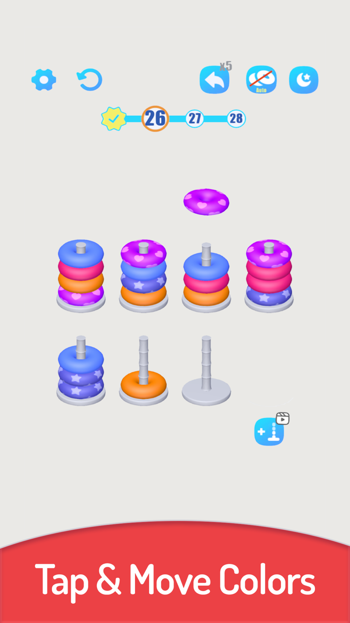 3D Color Sort Hoop Stack